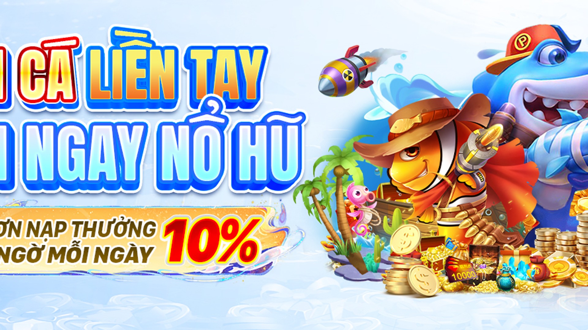 Hình ảnh game bắn cá TF88 với đại dương và kho báu